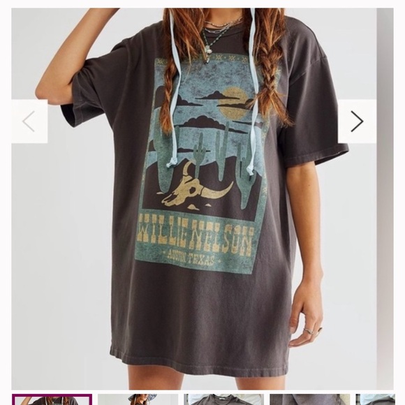 Daydreamer Tops - Free People Daydreamer Willie Nelson Gray Oversized Band Tee